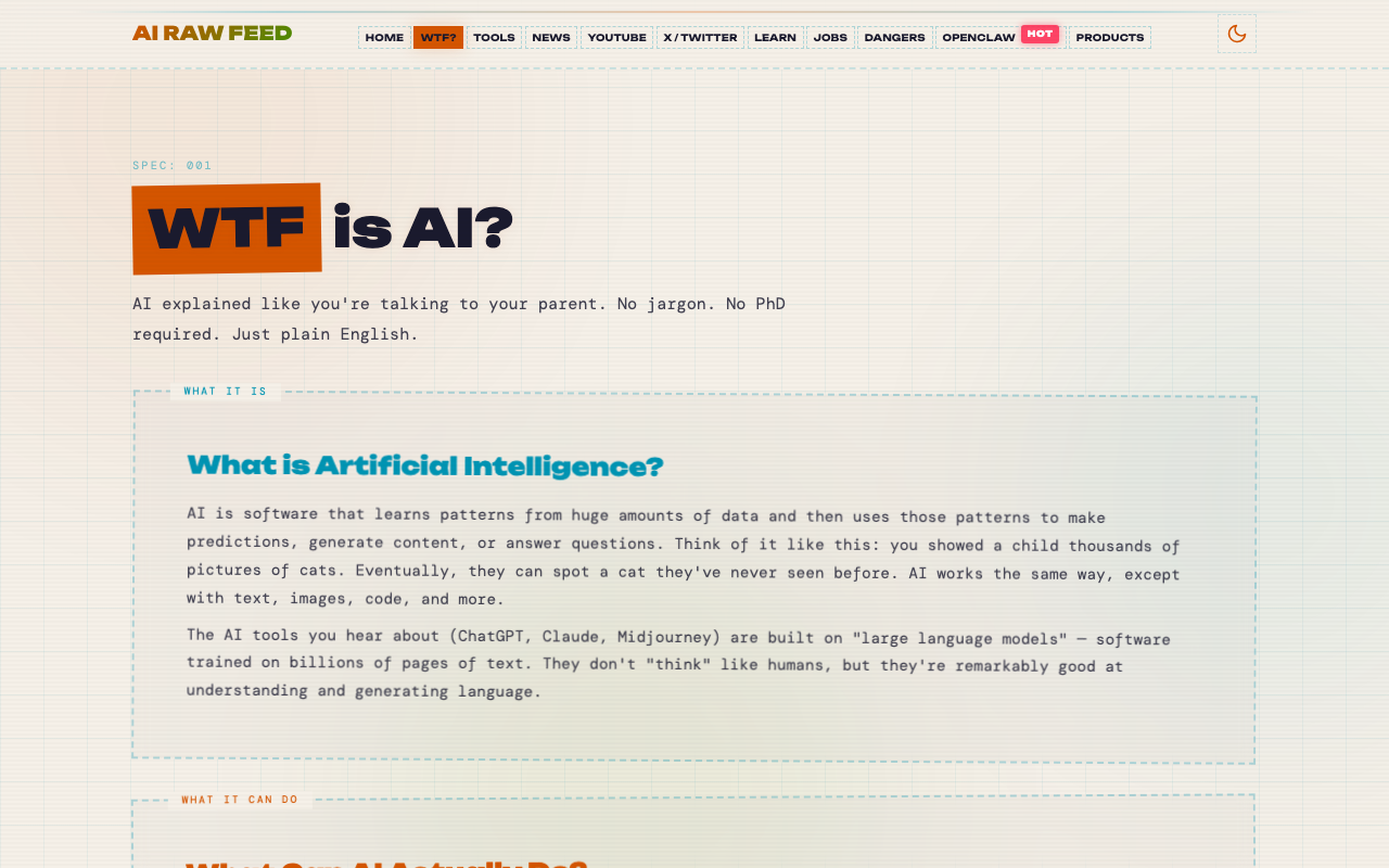 AI Raw Feed - Screenshot 4 showing product features and functionality