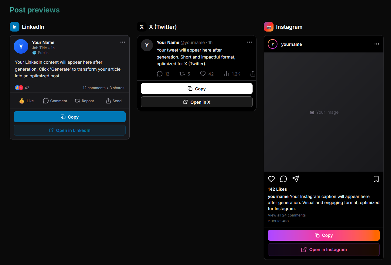 SocialRepurpose - Screenshot 2 showing product features and functionality