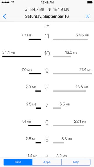 DataMan Pro tracks the apps that are running on your iPhone, so you can see how they affect your data usage. gallery image