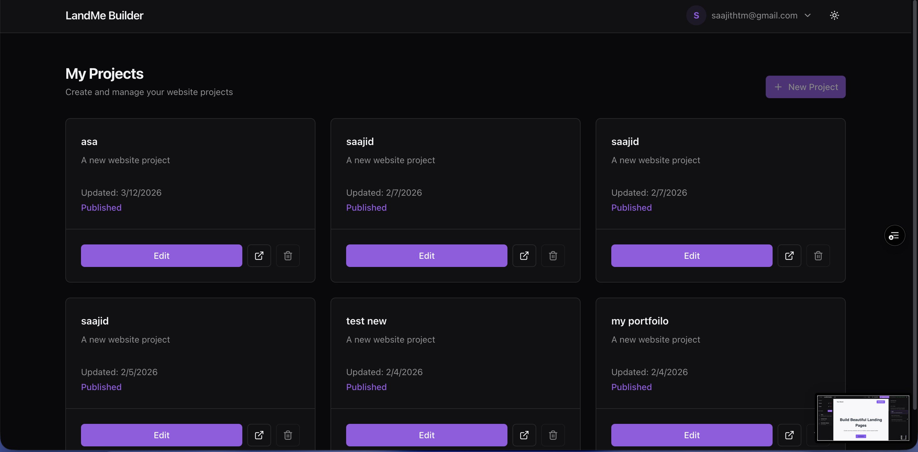 LandMe - Main product screenshot demonstrating key features and user interface