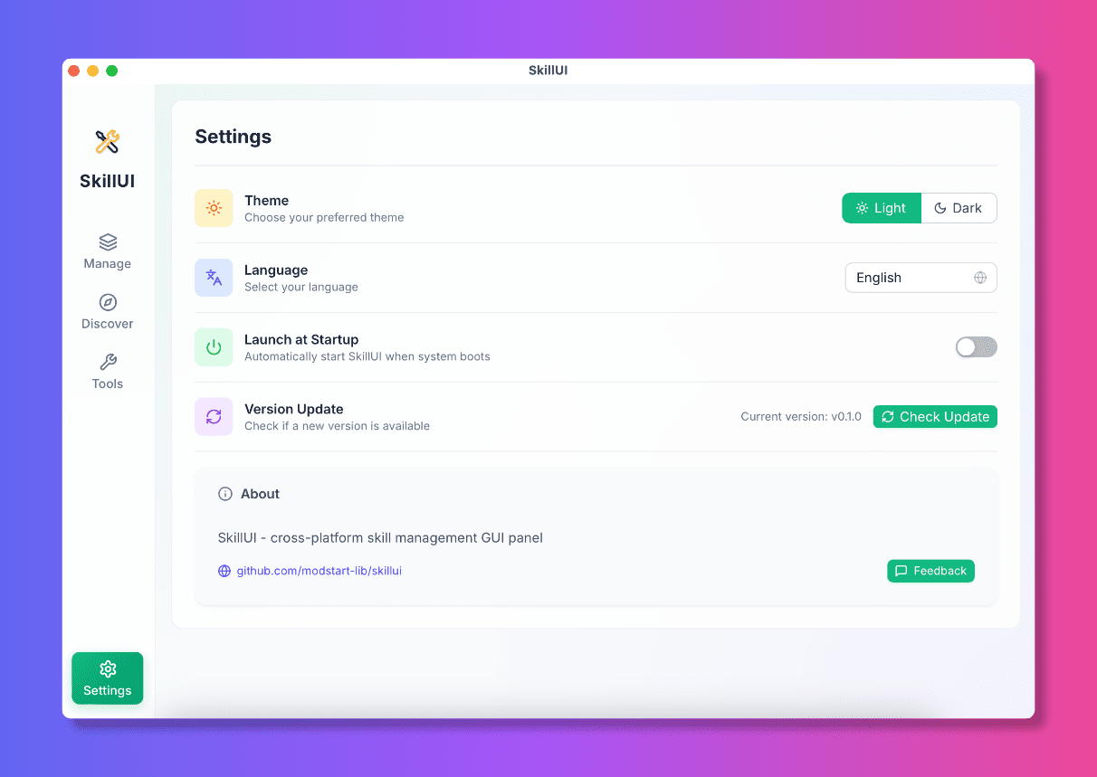 SkillUI - Screenshot 4 showing product features and functionality