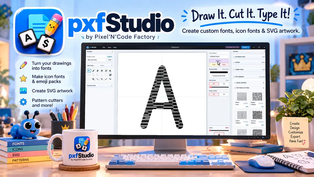 pxfStudio Free — SVG Editor & Font Maker gallery image