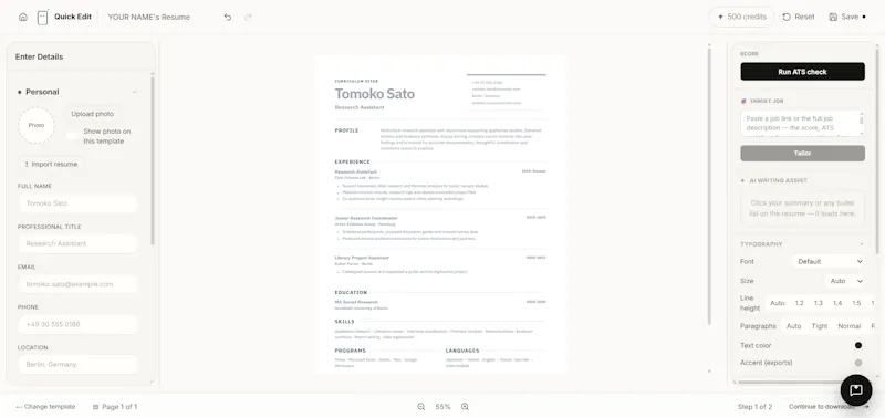 YourCVMaker screenshot 2