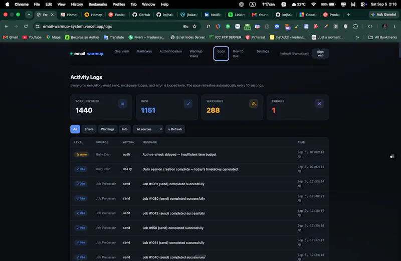 Free Email Warmup System screenshot 3
