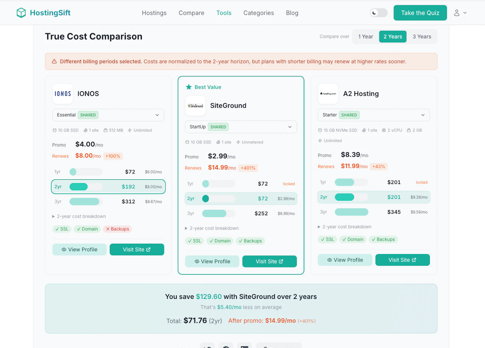 HostingSift screenshot 7