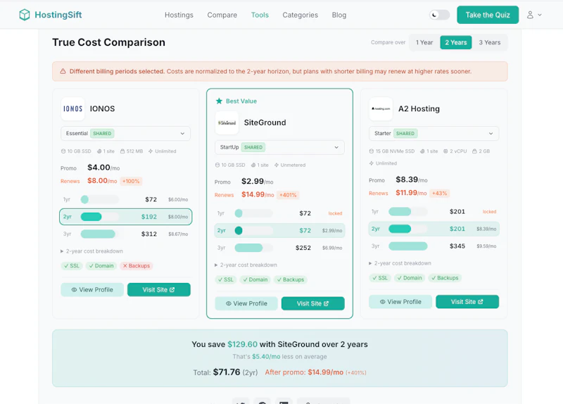 HostingSift screenshot 7
