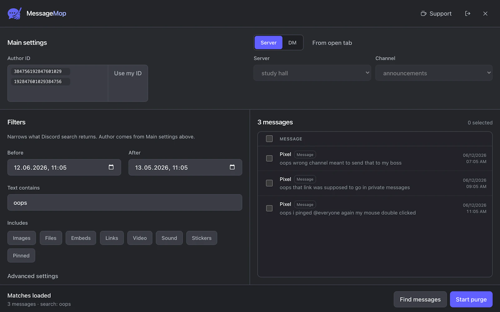 MessageMop screenshot 2