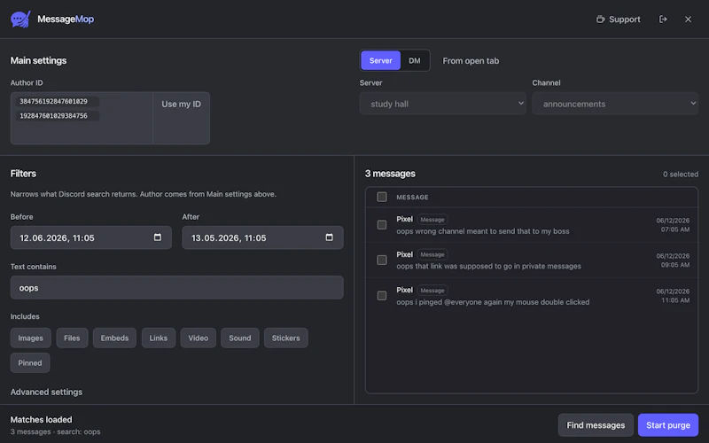 MessageMop screenshot 2
