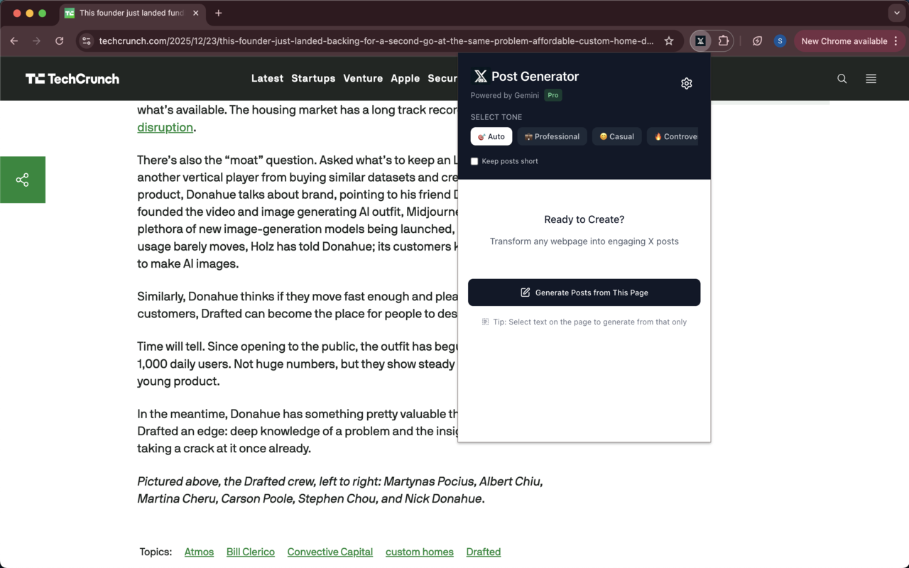X Post Generator gallery image