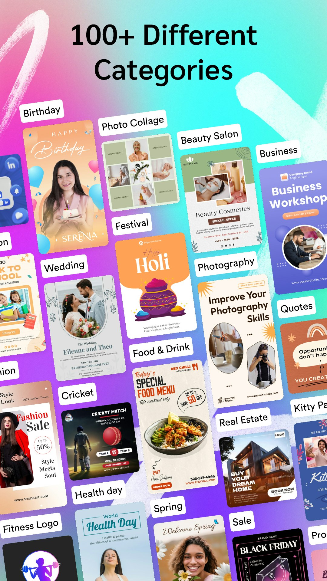 Loogy: uitnodiging en logo -maker media 8