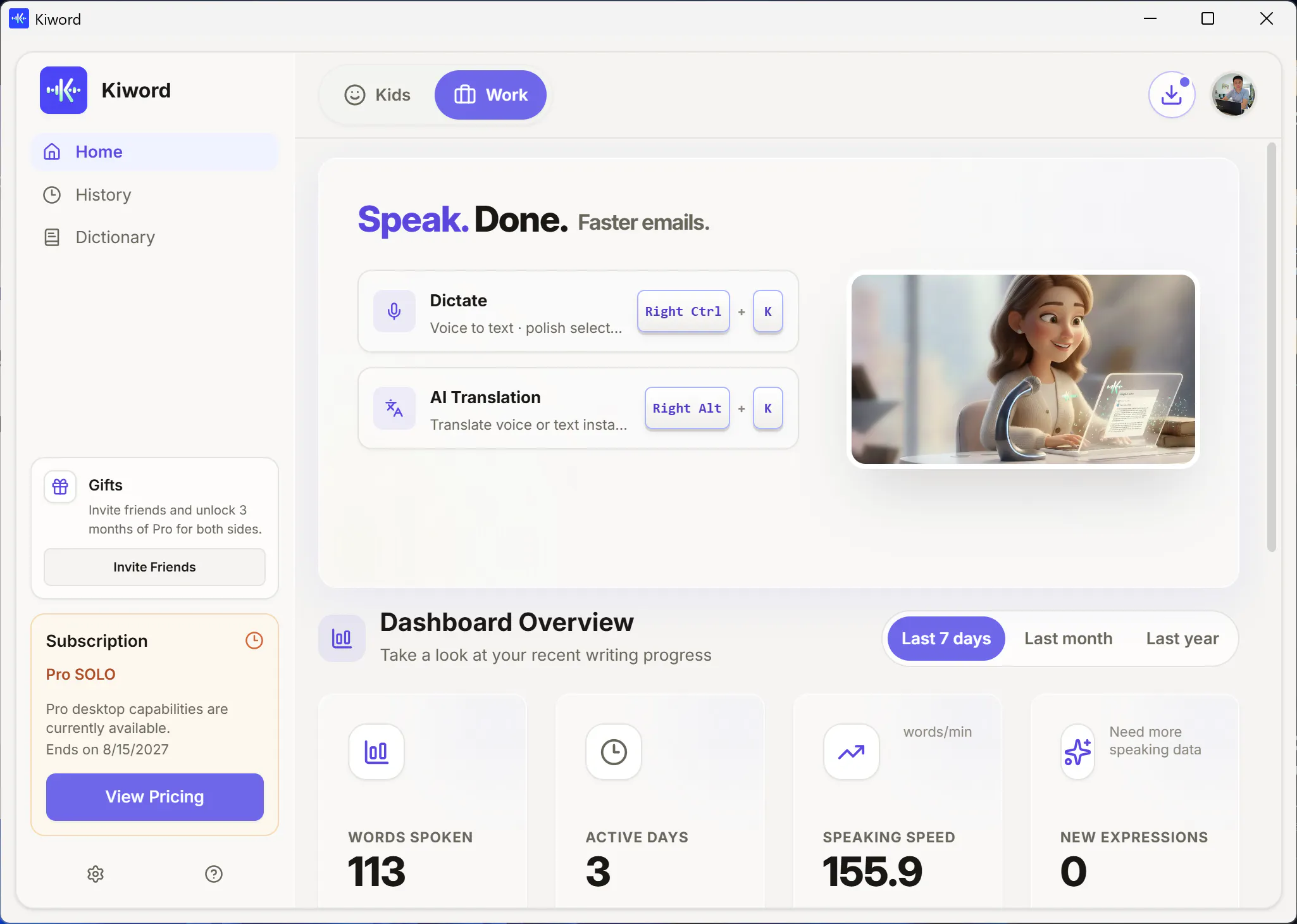 Kiword, Voice-to-text, translation gallery image