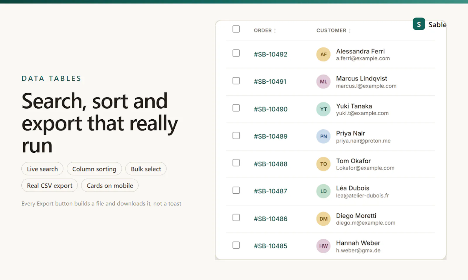 Sable Dashboard screenshot 3
