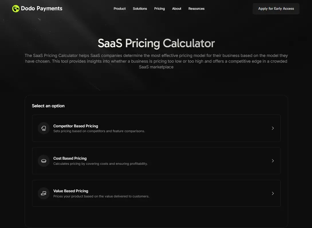Calcolatore dei prezzi SaaS di Dodo Payments media 2