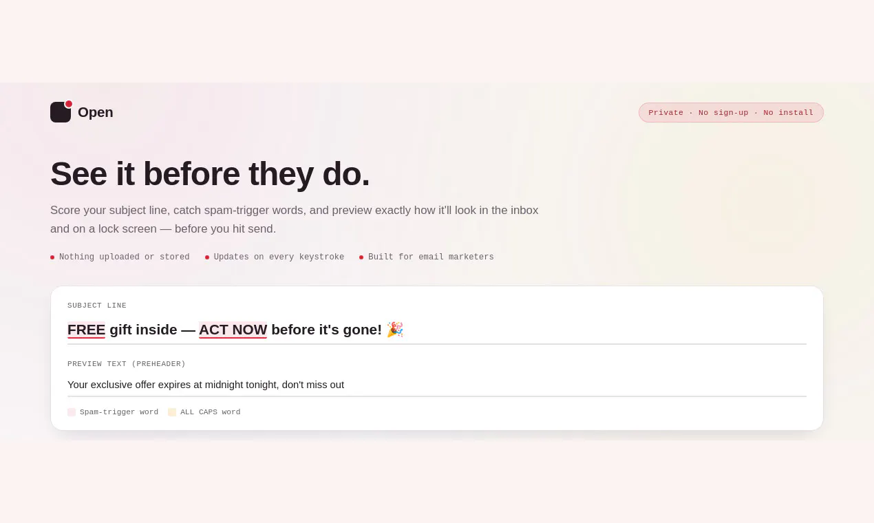 Email Subject Line, Inbox Preview Tester gallery image