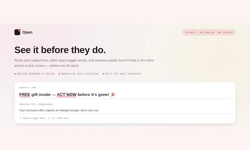 Email Subject Line, Inbox Preview Tester screenshot 1