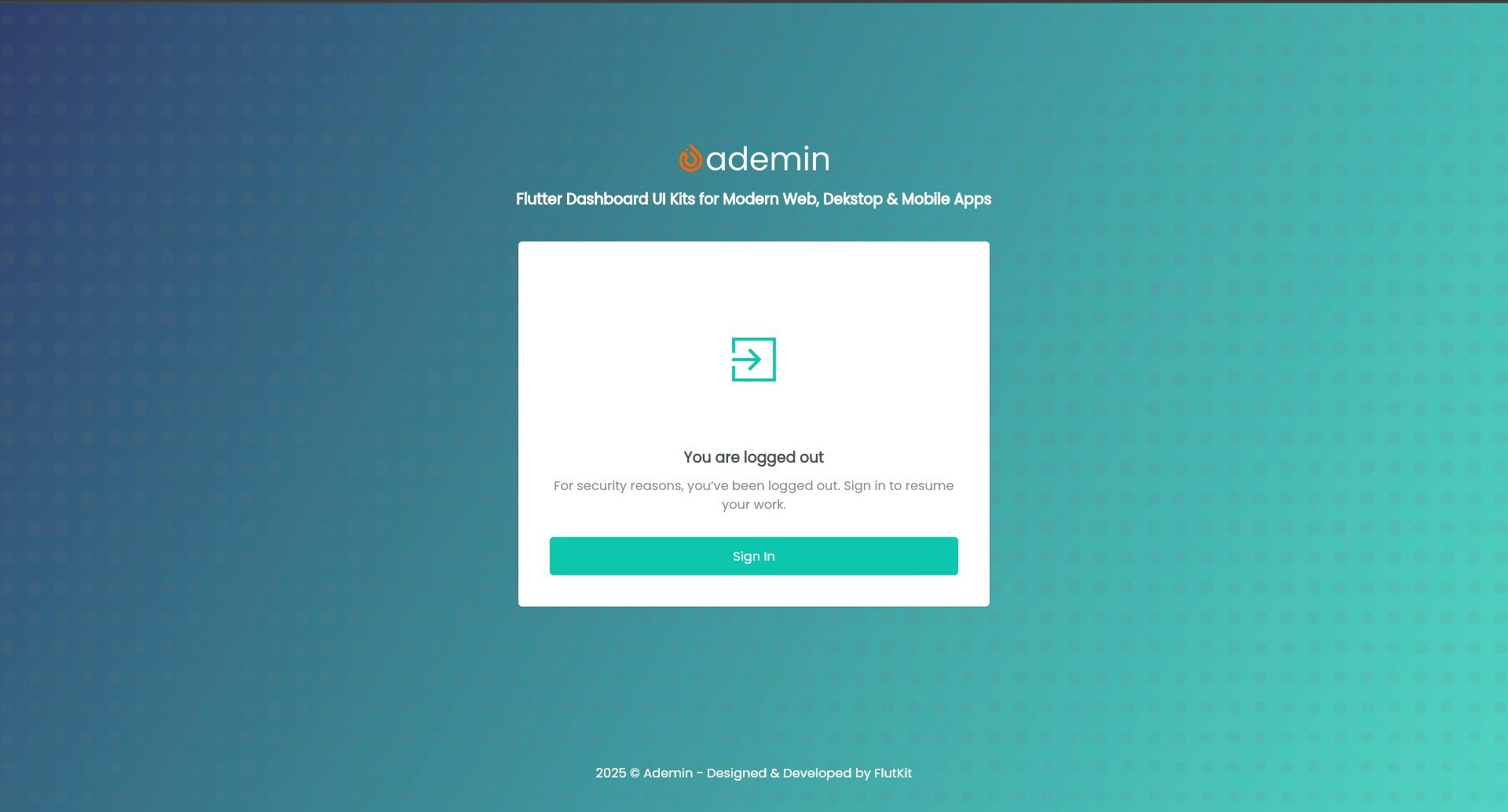 FlutKit Ademin gallery image