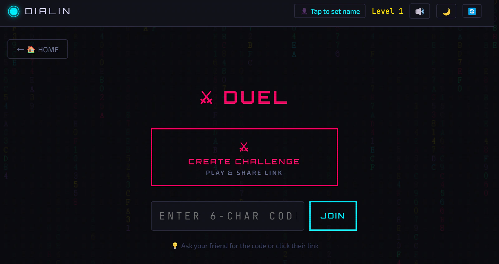 DialIn colors screenshot 2