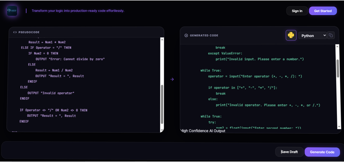 Pseudo2Code AI gallery image