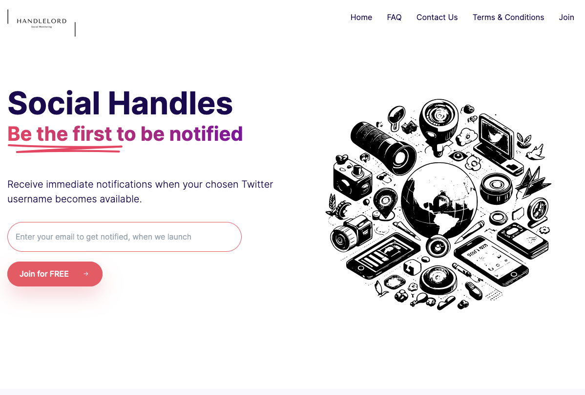 Handlelord-可靠的手柄监视 - Twitter/X手柄的实际监视器可用性媒体1