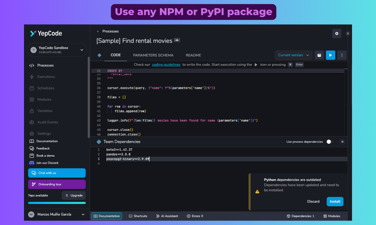 YepCode gallery image