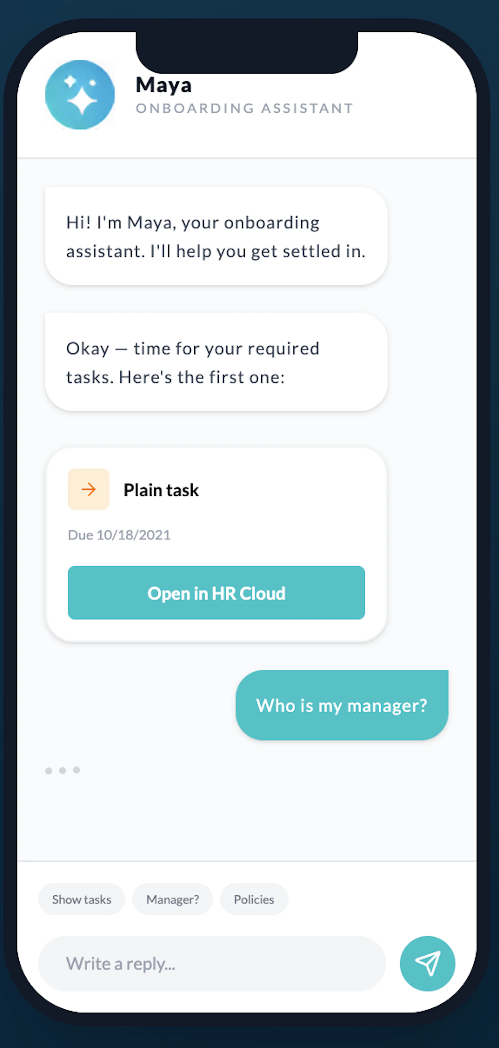 Maya AI Onboarding Agent by HR Cloud screenshot 8