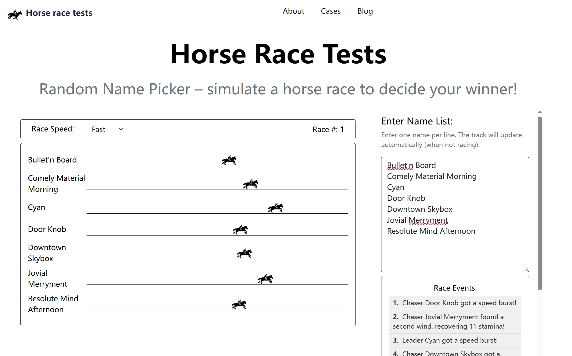 Horse Race Tests | Random Name Picker gallery image