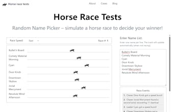 Horse Race Tests | Random Name Picker gallery image
