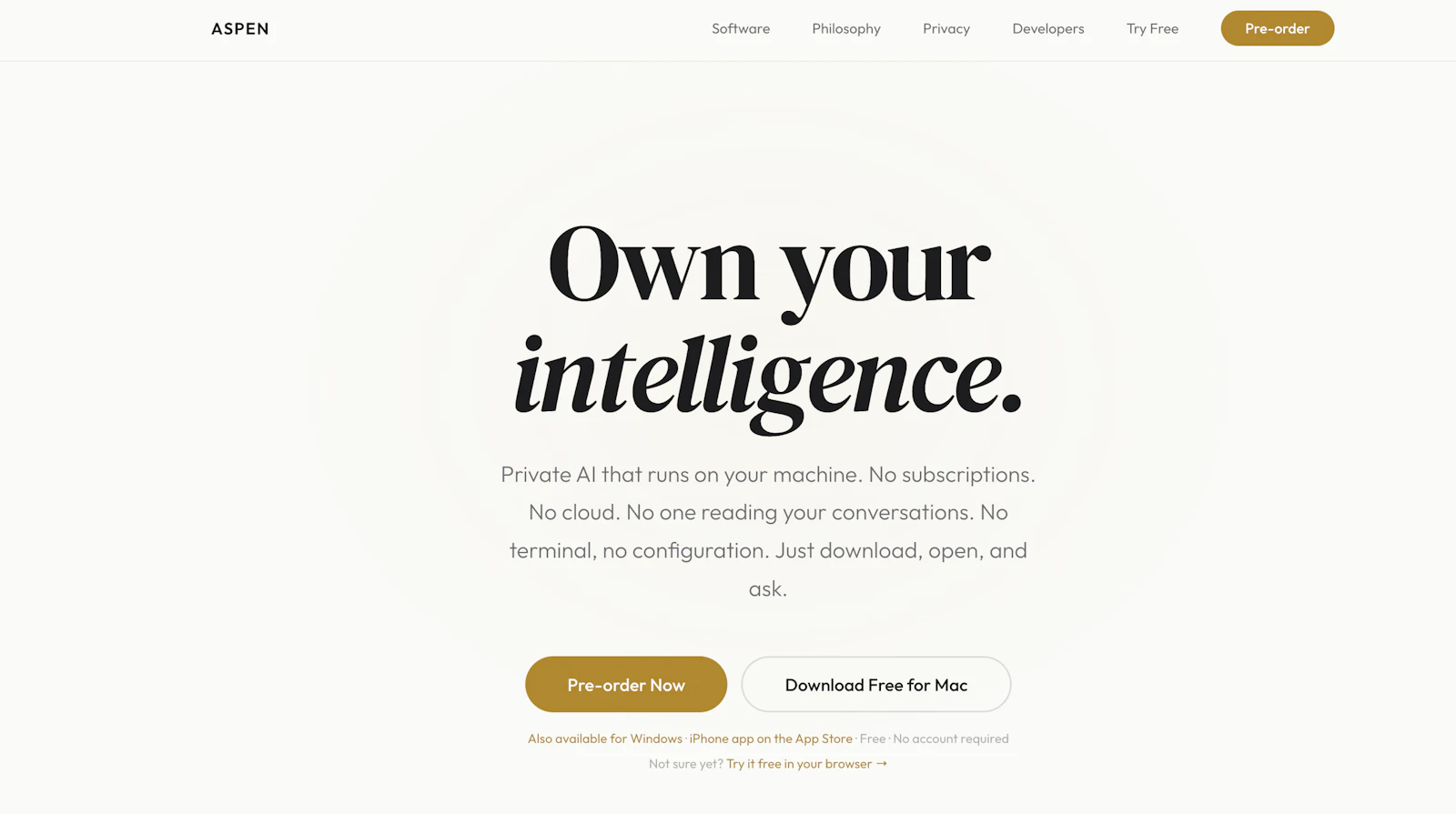 Aspen — Own your intelligence screenshot 1