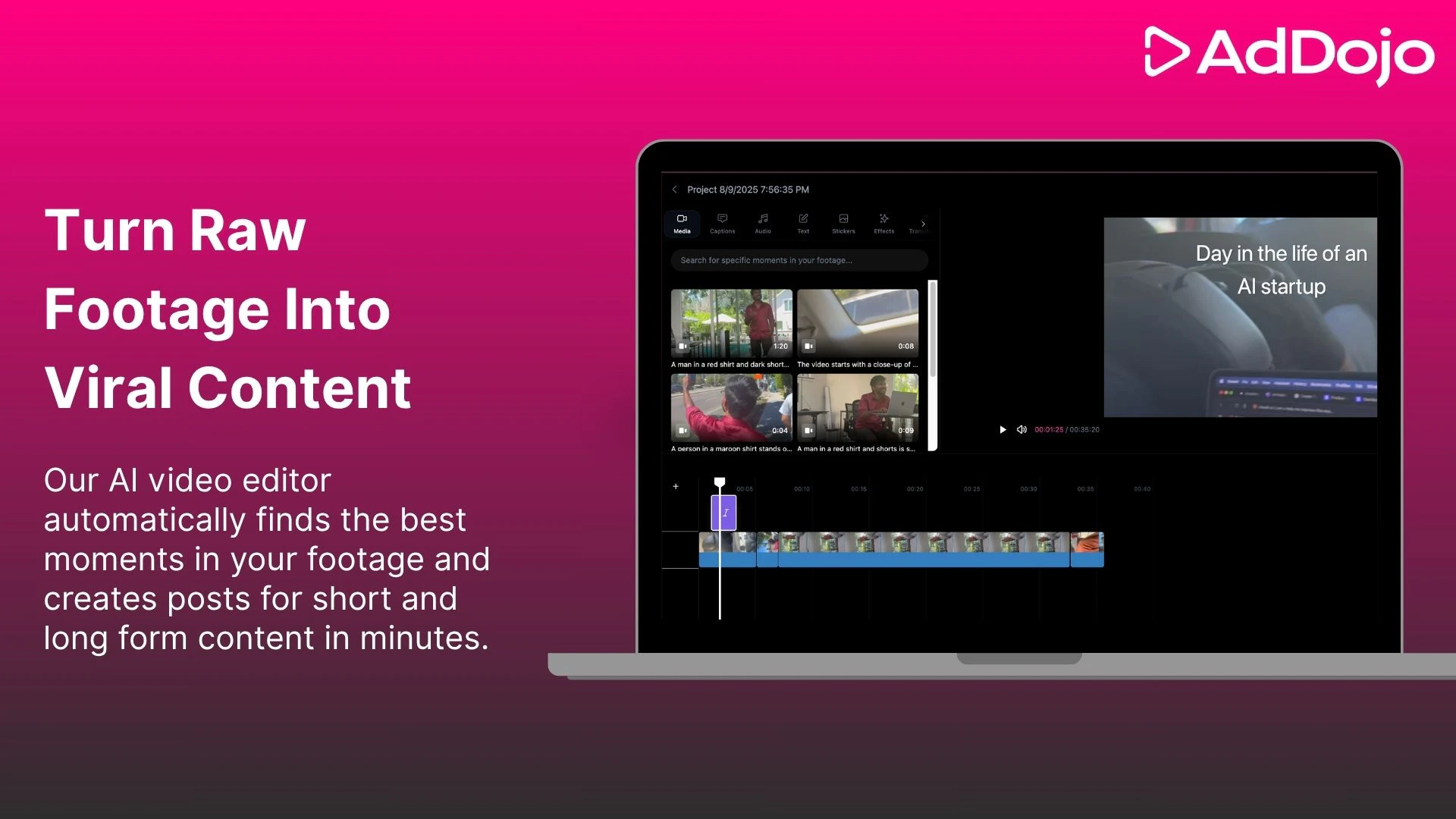 startuptile AdDojo-Go from raw footage to viral ads in seconds