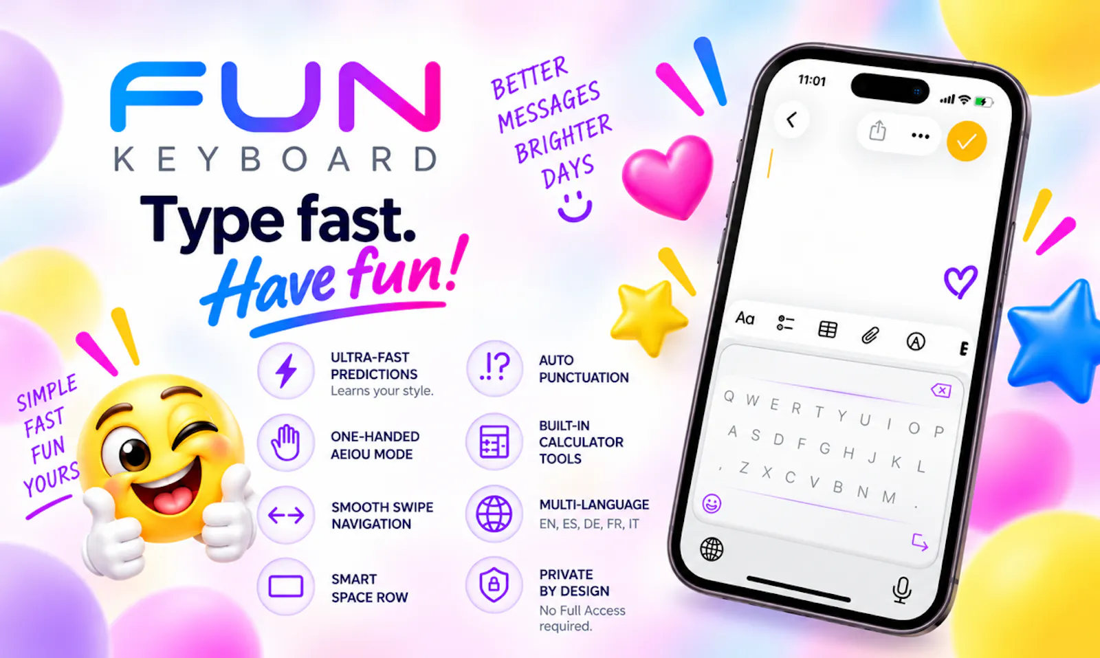 FUN Keyboard screenshot 1