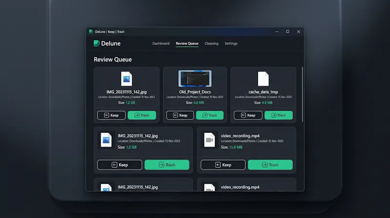 Delune — Local Privacy Cleanup screenshot 1