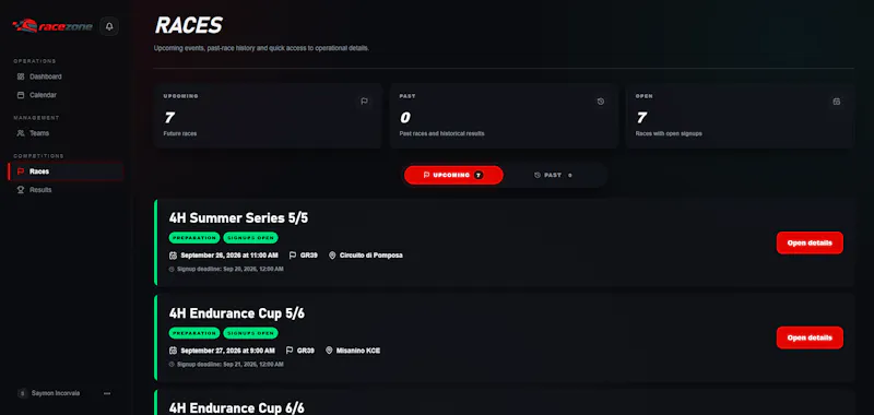 RaceZone screenshot 2