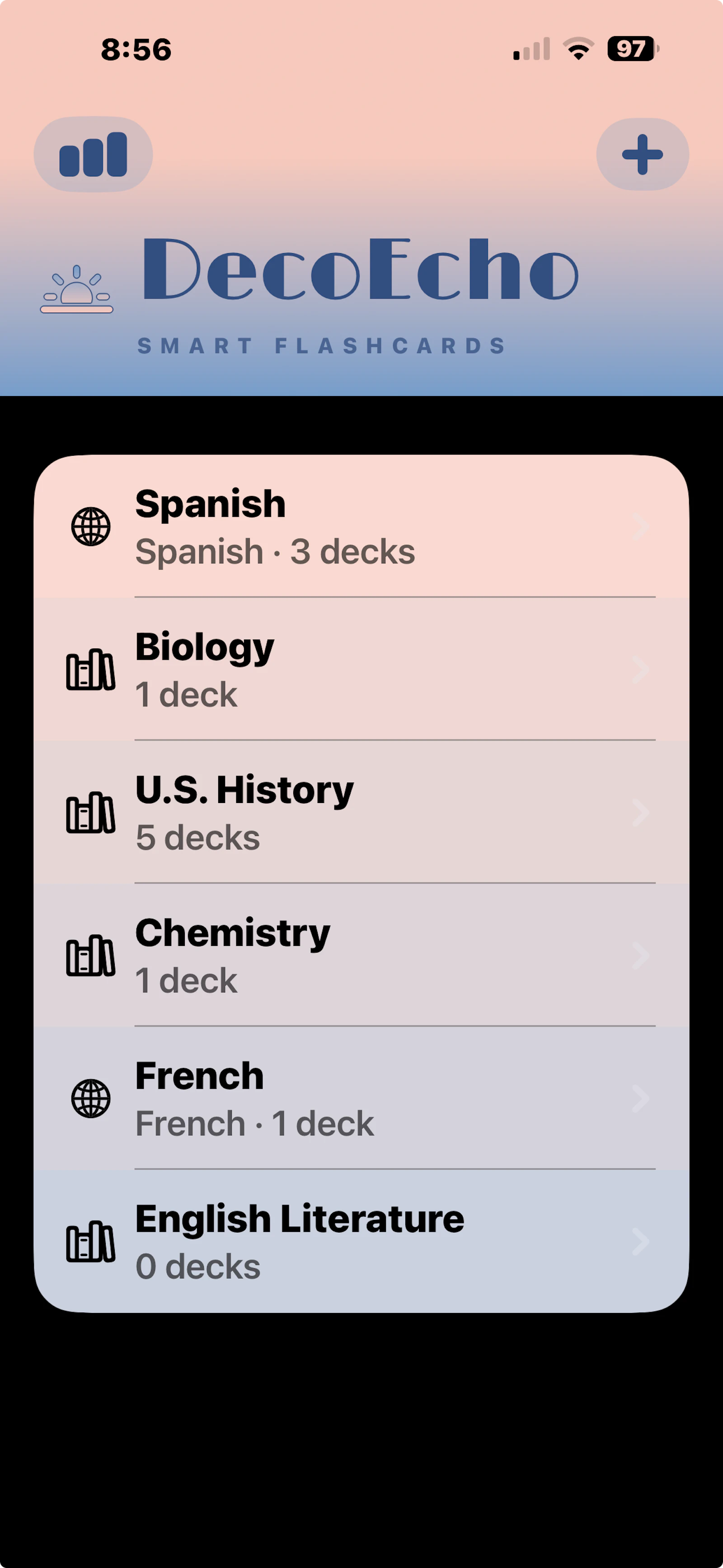 DecoEcho - Smart flashcards  screenshot 1