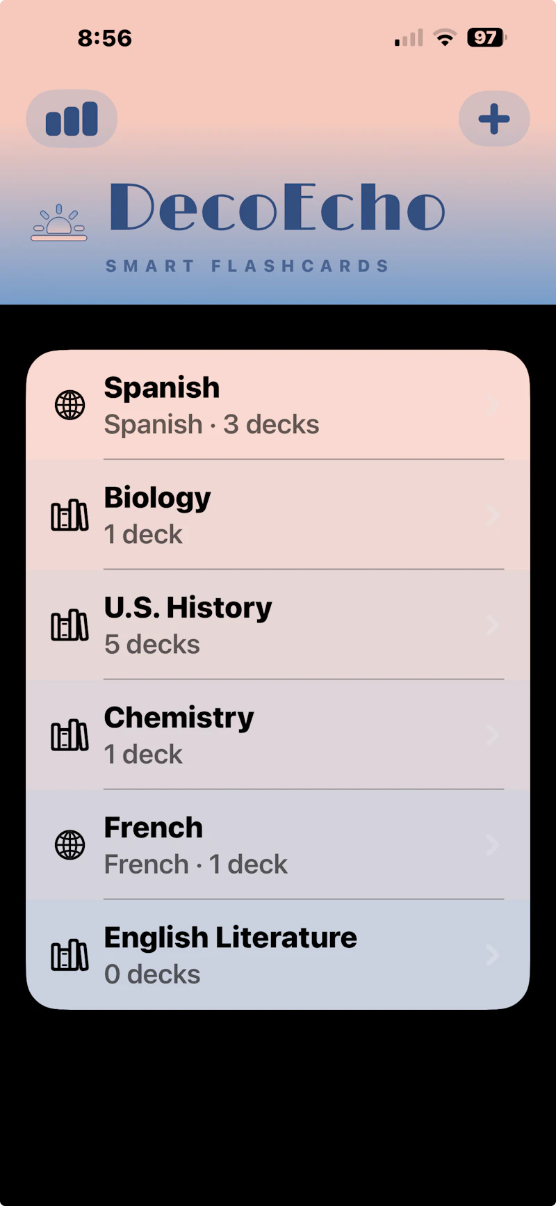 DecoEcho - Smart flashcards  screenshot 1