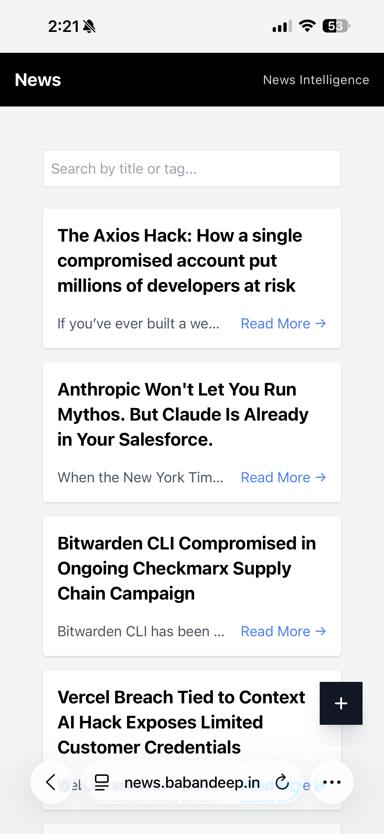 AI News Application gallery image