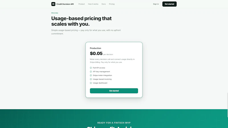 Credit Decision API screenshot 5