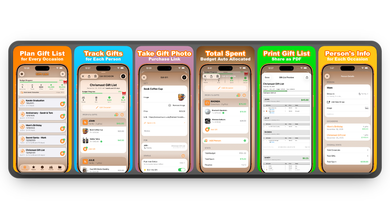 Gift List Planner & Tracker gallery image