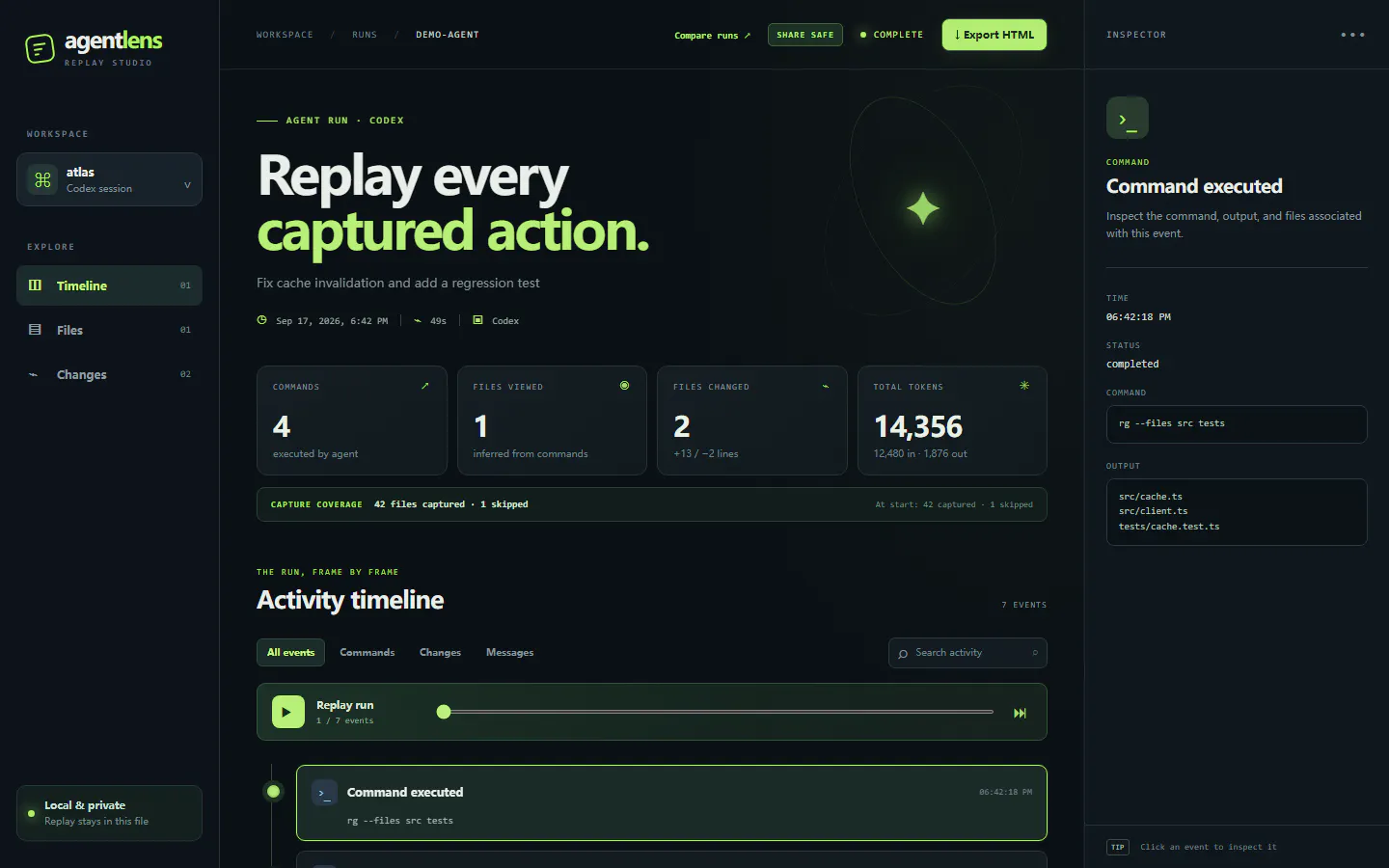 AgentLens Replay gallery image