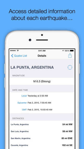 QuakeInfo: Worldwide Earthquake News, Maps and Alerts with Sharing on Facebook and Twitter gallery image