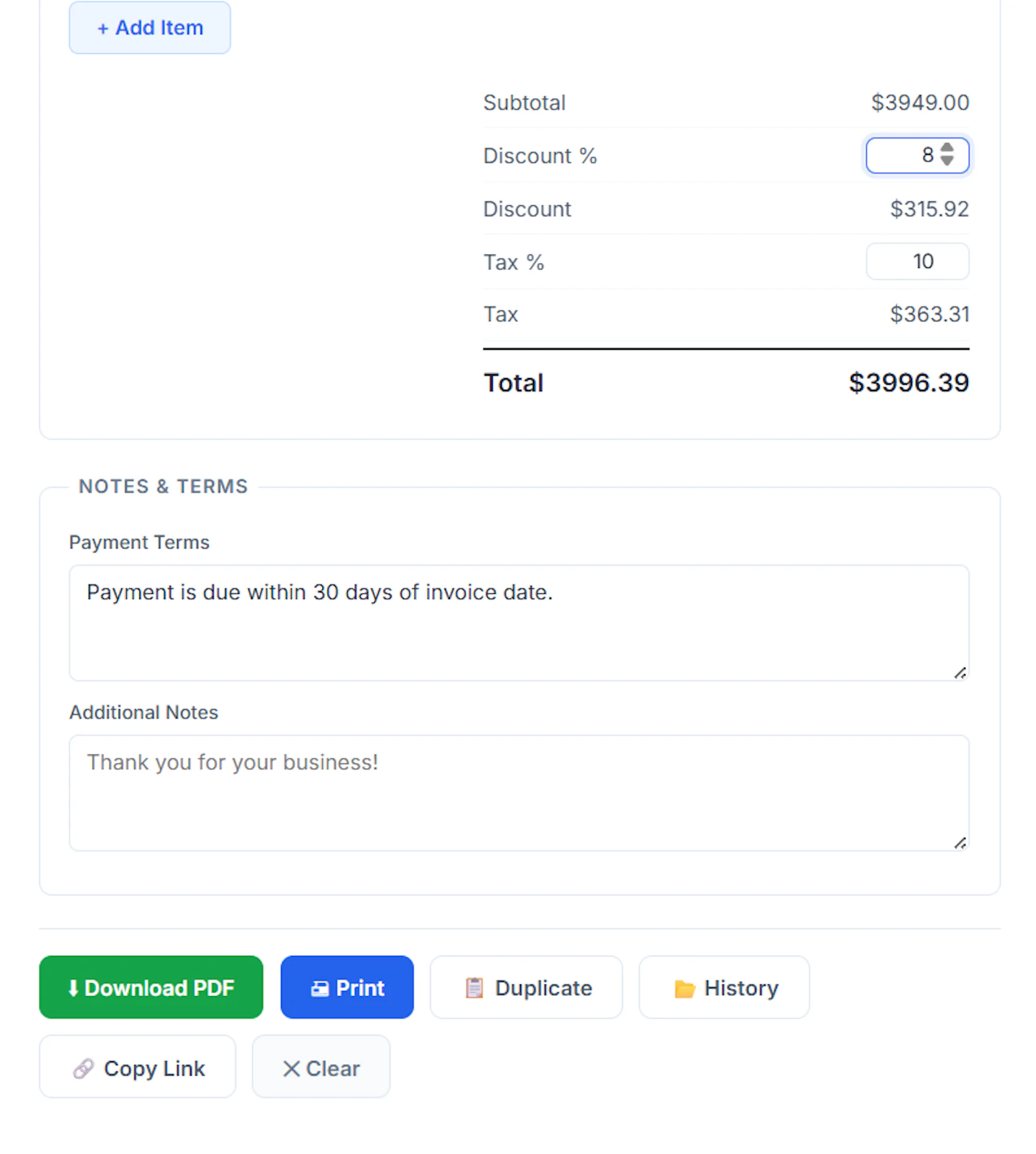 InvoiceFast screenshot 2