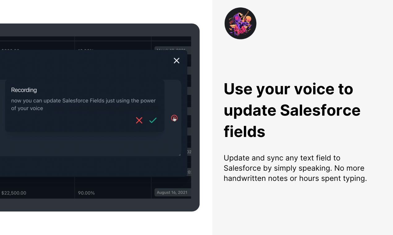 Талия - Используйте свой голос, чтобы обновить поля Salesforce без печати медиа 2