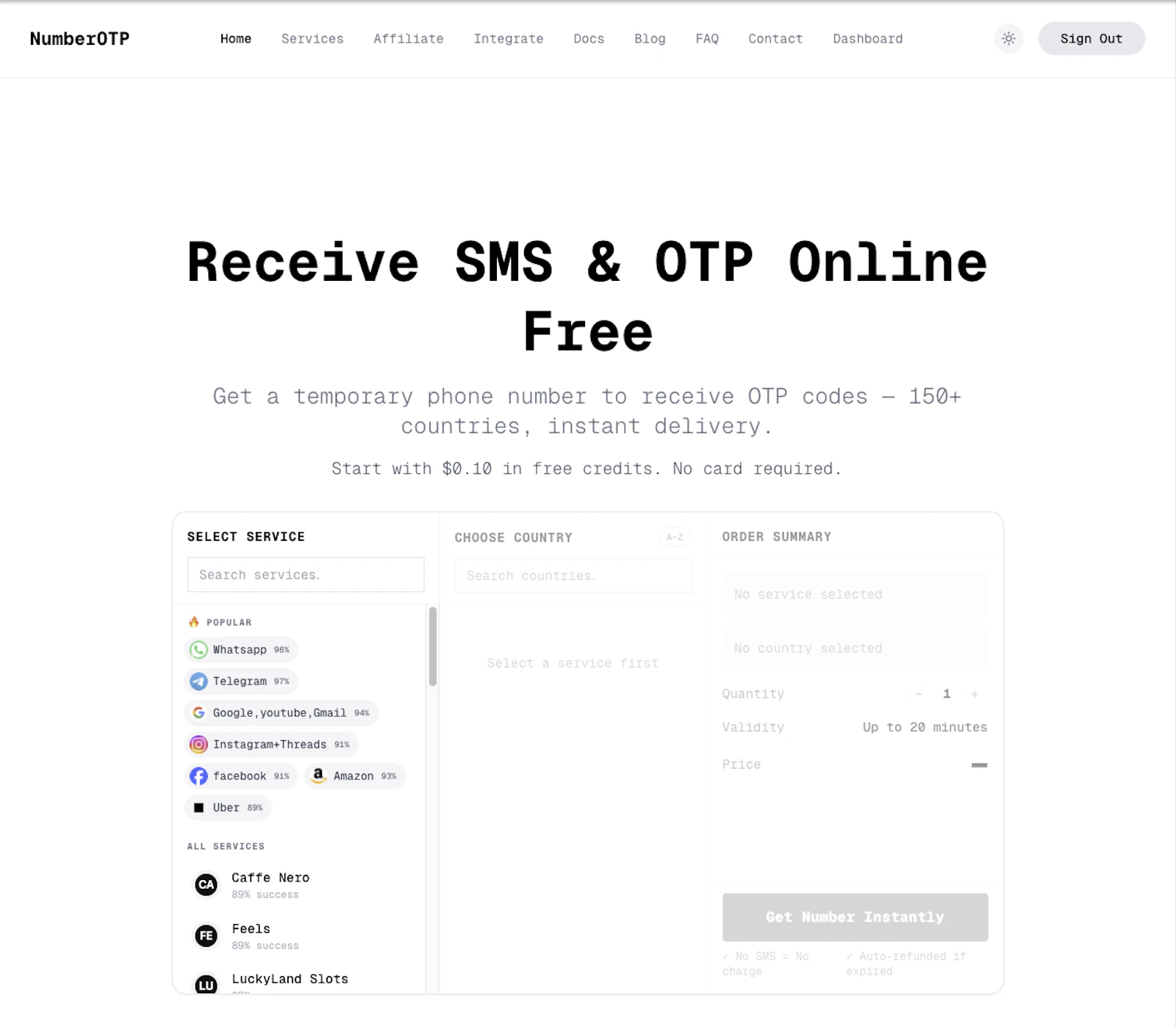 NumberOTP — Temp Phone Numbers for OTP screenshot 1