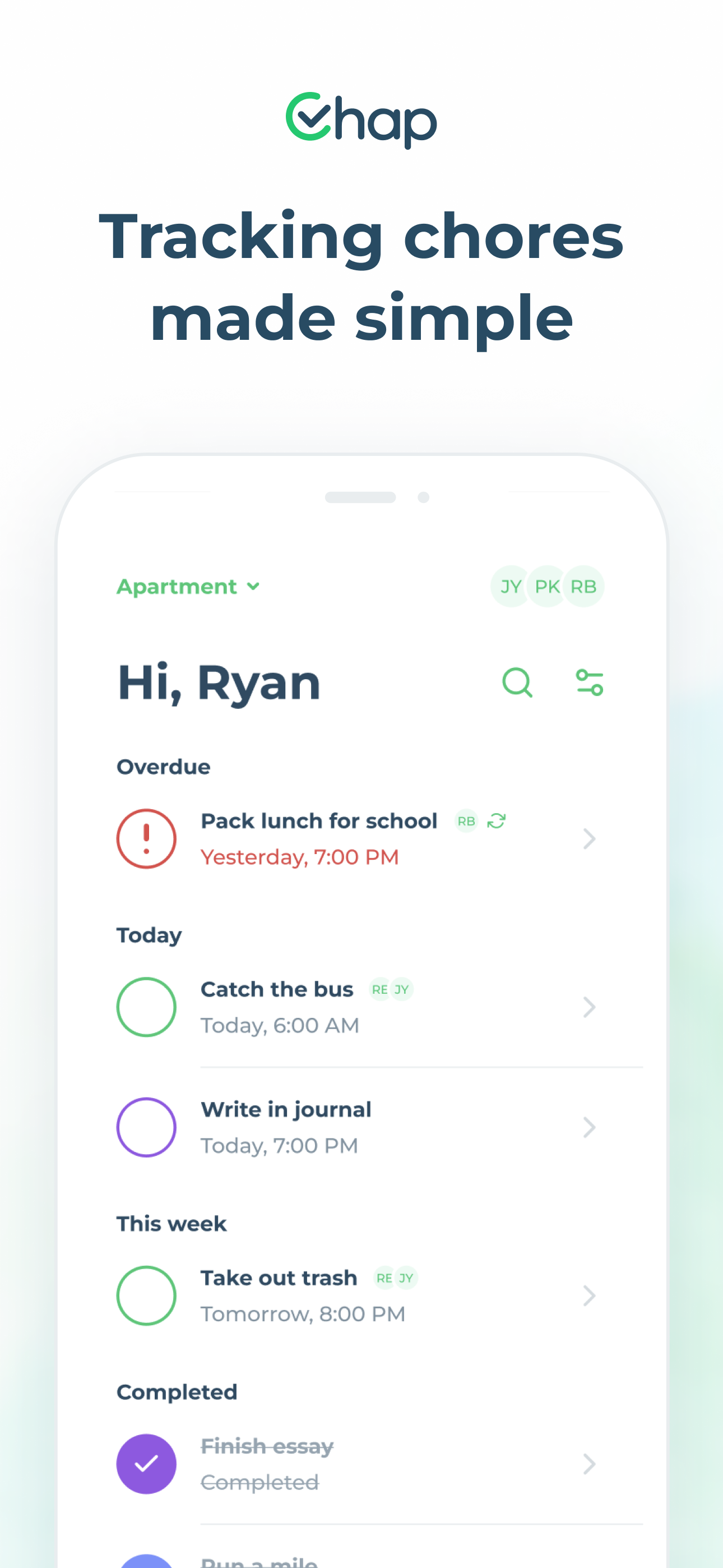 startuptile Chap-Tracking chores made simple for your household