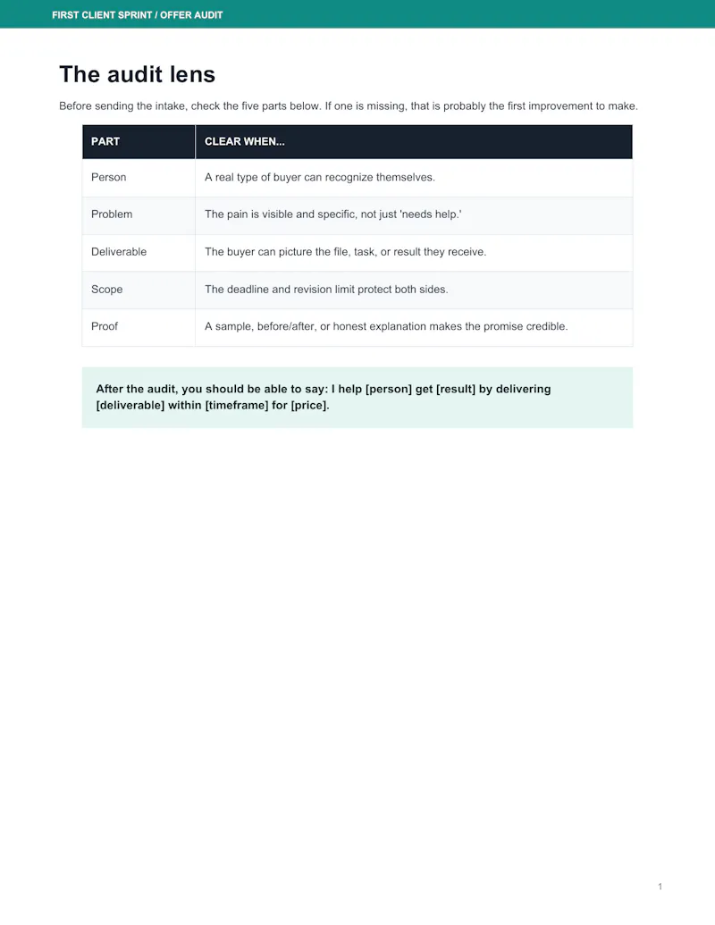 First Client Sprint screenshot 1