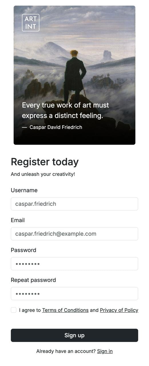 ARTINT - Screenshot 2 showing product features and functionality