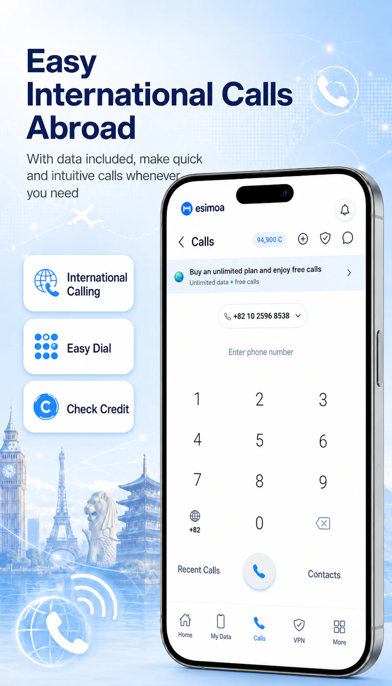 esimoa — Travel eSIM, Calls & VPN screenshot 2