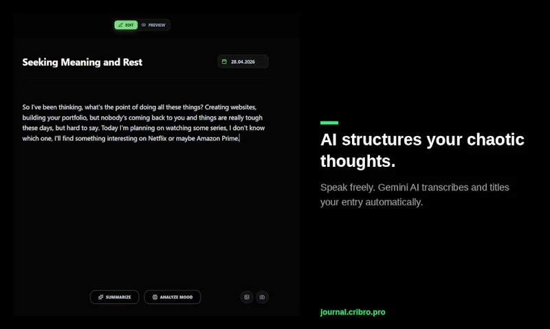 Cribro Journal screenshot 2