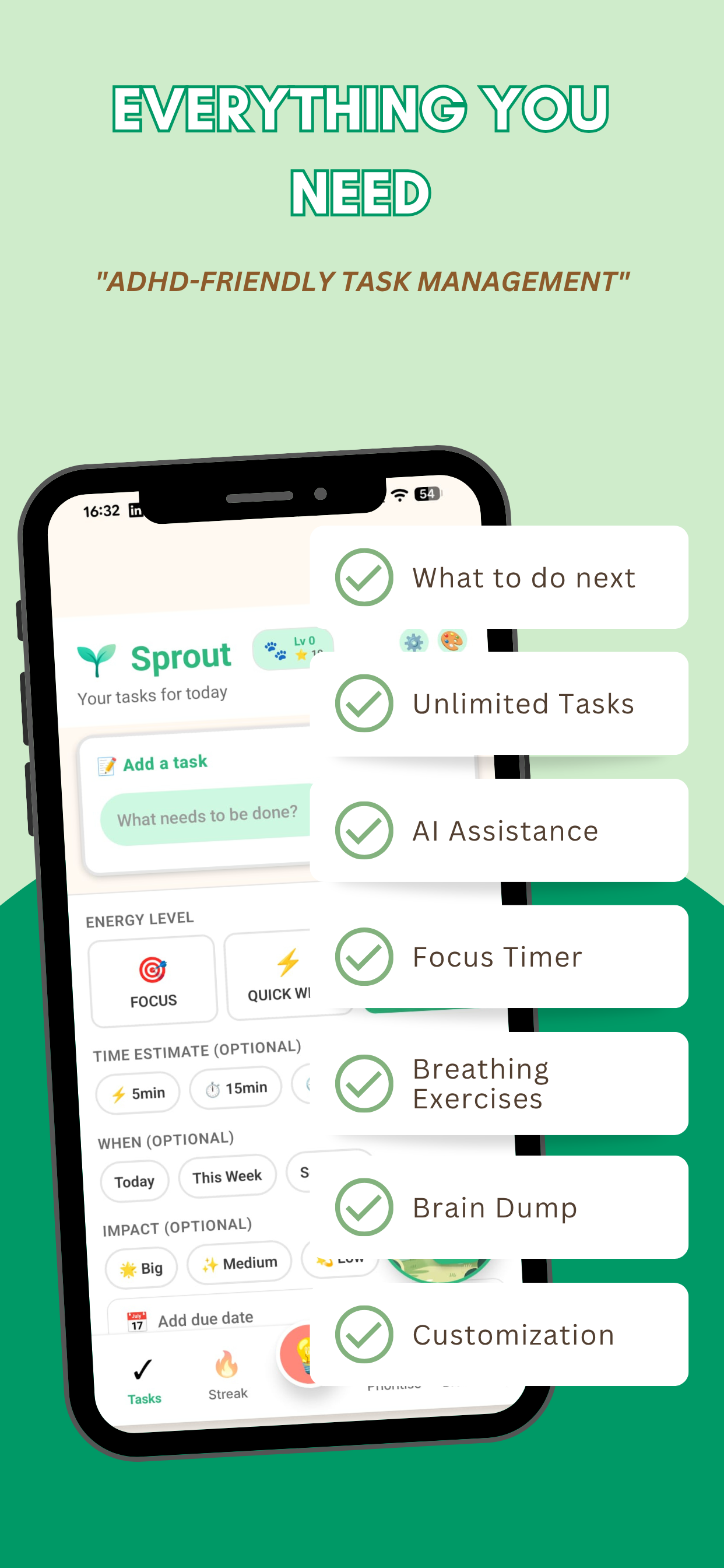   Sprout - Guilt-free ADHD task manager gallery image