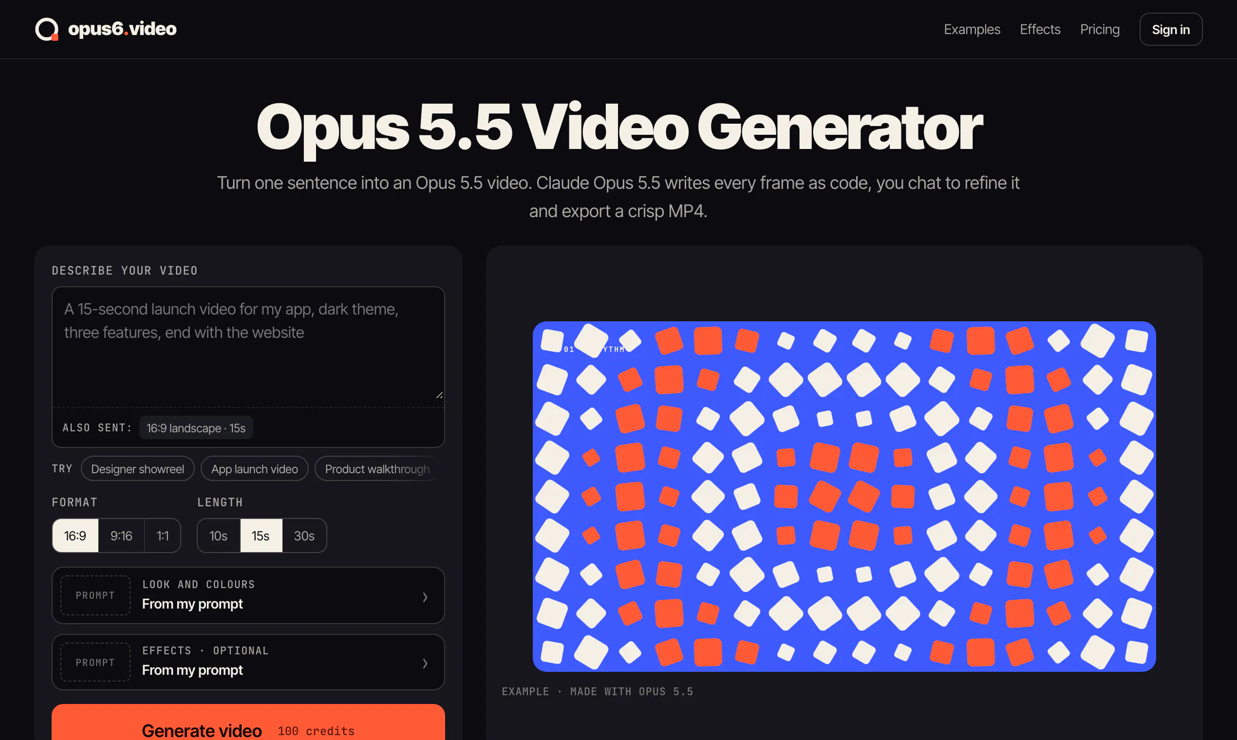 Opus 5.5 Video Generator gallery image