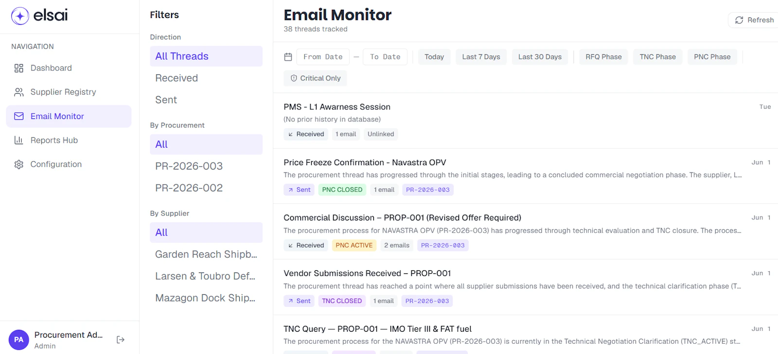 elsai Procurement screenshot 3